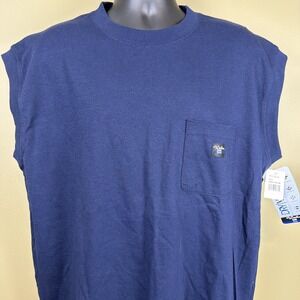 Walls Work Wear Pocket Tee Shirt Sleeveless XL Navy Blue Mens DRY/WALLS HEAVY